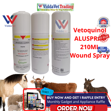 Viddavet Aluspray 210ml Wound Spray for Animals from France