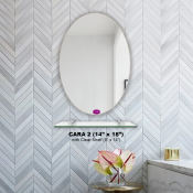 Cara Vanity Mirror with Glass Shelf and Petite Clamp