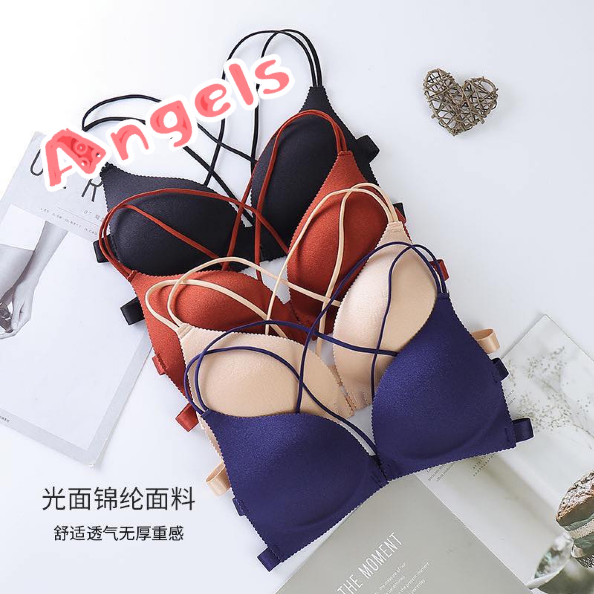 ACULIP Womens Bras, One Word Seamless Beautiful Back Underwear, Girls' Thin  Collection Bra, No Steel Ring Sexy Small Bra, Shoulder Strip : :  Clothing, Shoes & Accessories