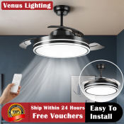 Kruzo 42" Invisible Ceiling Fan with LED Light and Remote