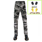 Komine Camouflage Motorcycle Jeans - Multi-Pocket Stretch Biker Pants