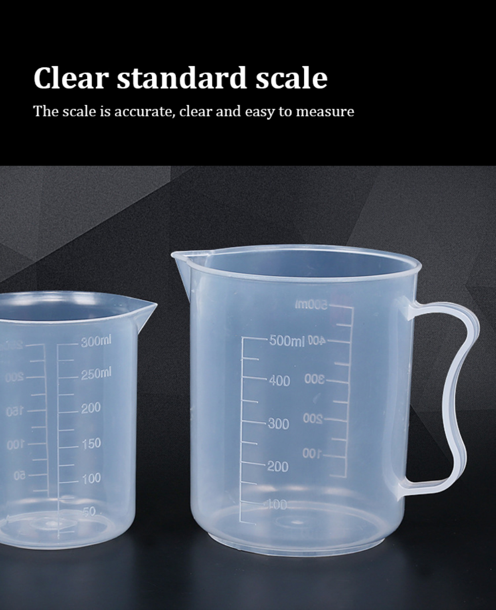 1PC Transparent Plastic Graduated Measuring Cup for Baking Beaker Liquid  Clear Measure Jug Container 30ml /50ml /500ml /1000ml