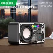 GOOJODOQ Bluetooth Speaker with Mirror Clock and FM Radio