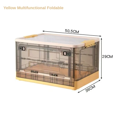 Foldable Storage Box Transparent Toy Snack Plastic Storage Box Book Storage Box Foldable Storage With Roller Wick House (3)