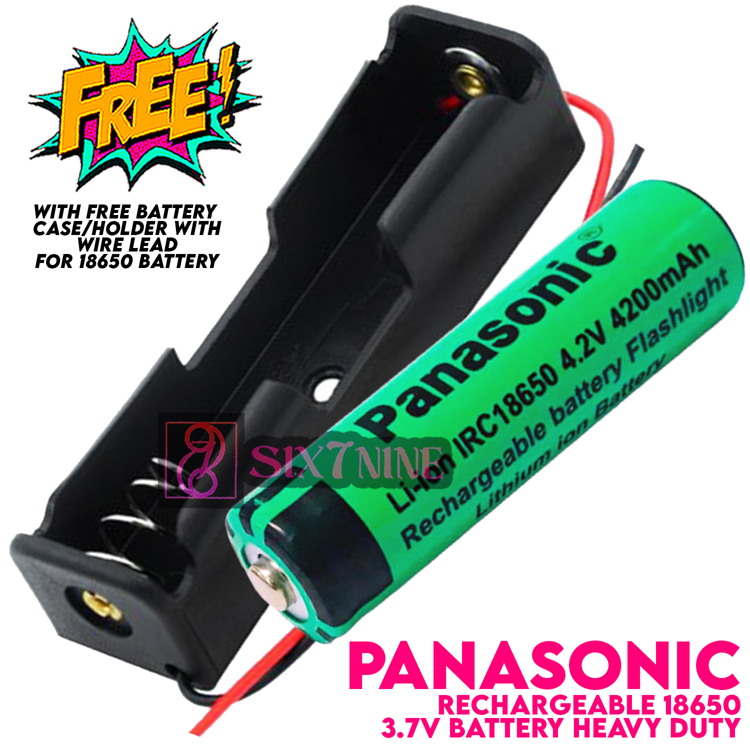 PANASONIC 18650 Rechargeable Battery With FREE 18650