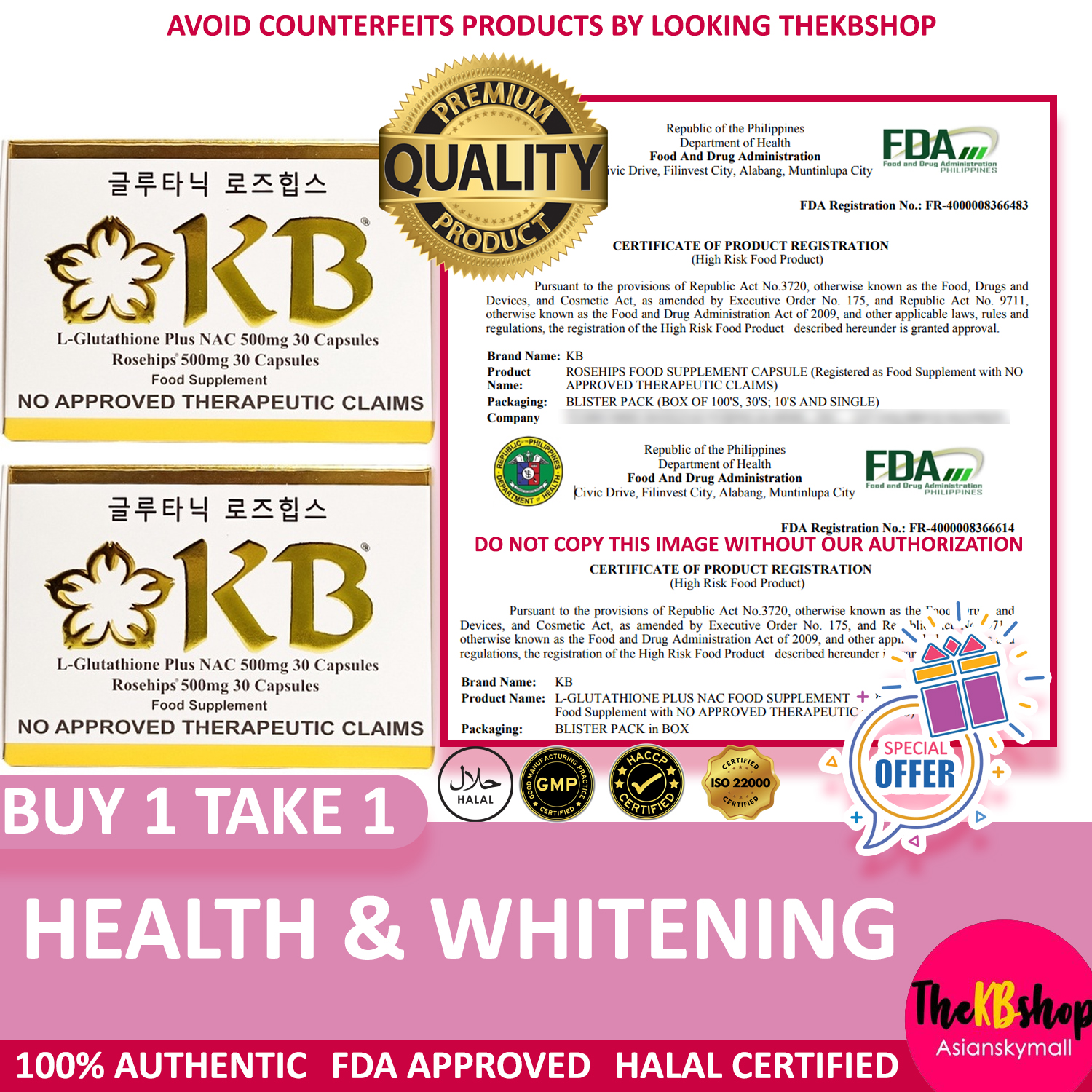 KB Rosehips Vitamin C 100 Capsules x 500mg