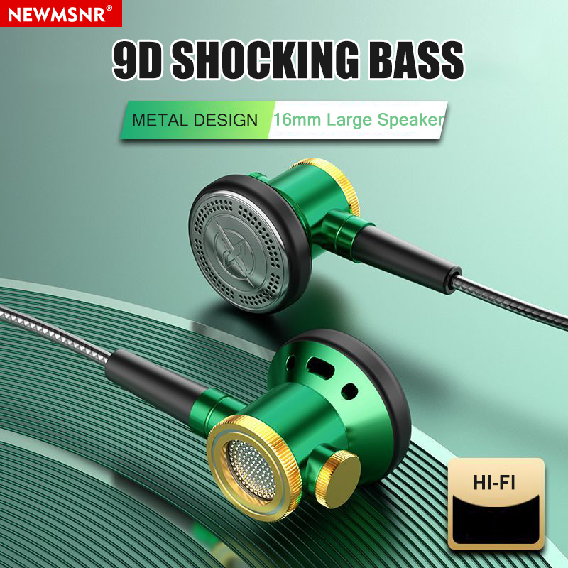 Newmsnr High End Metal Gaming Earphones With HD Microphone 9D Shocking