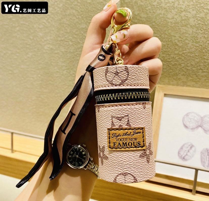 NEW Cute Mini Keychain Bucket Lipstick Bag Charm Handbag Pendant Ornament  Decors