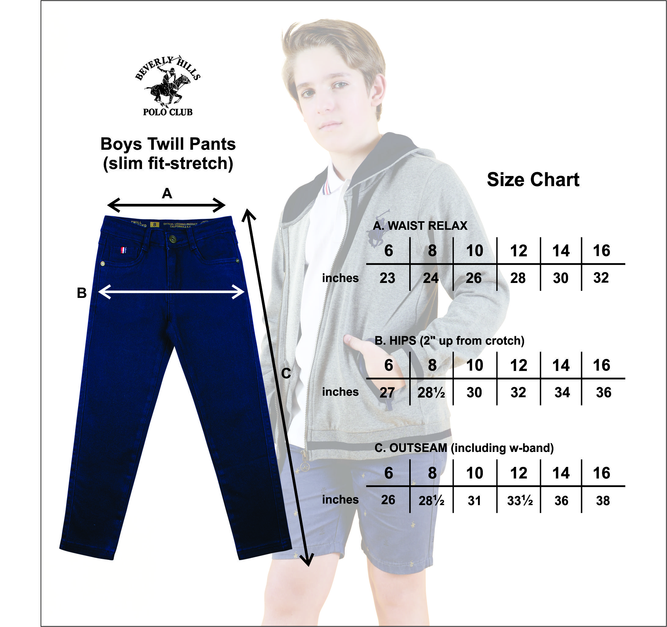 Size Chart Boys Size 12 Husky Pants 10 Husky Jeans Top