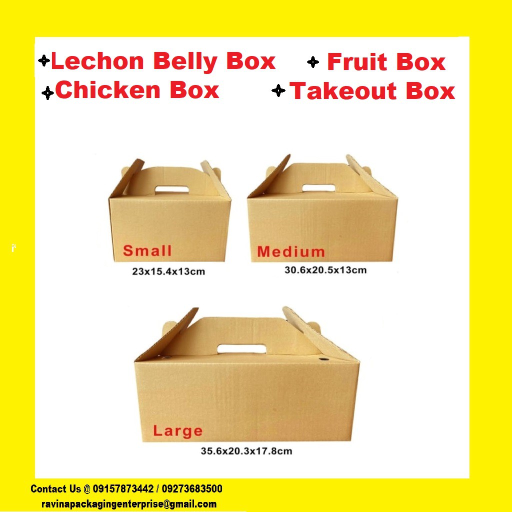 Hot Lechon Belly Box Chicken Box Fruit Box Sold Per Piece Lazada Ph