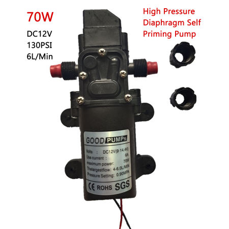 12V 70W High Pressure Diaphragm Water Pump - 