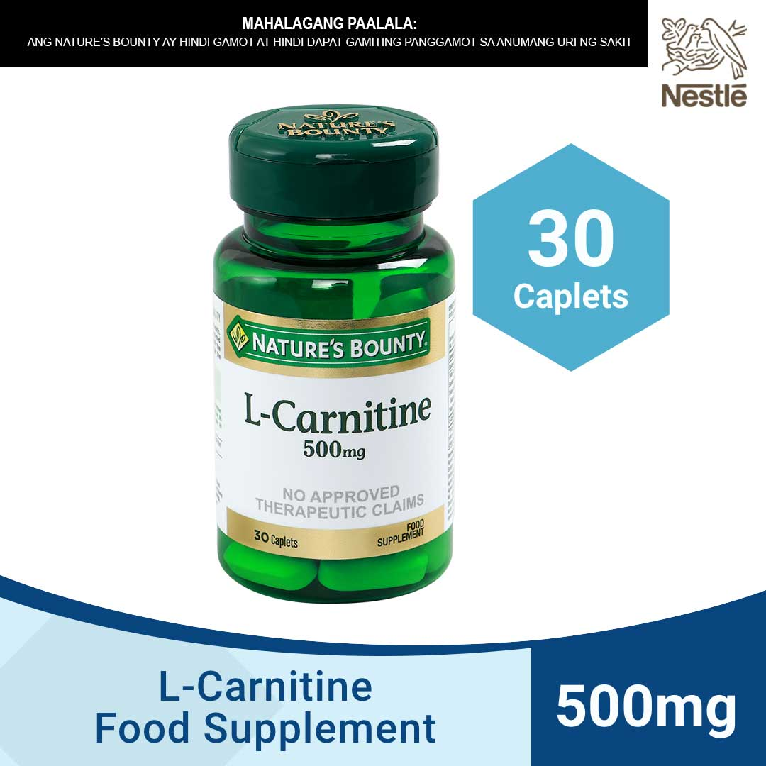 Nature's Bounty L-Carnitine Food Supplement 500mg x 30 Caplets | Lazada PH