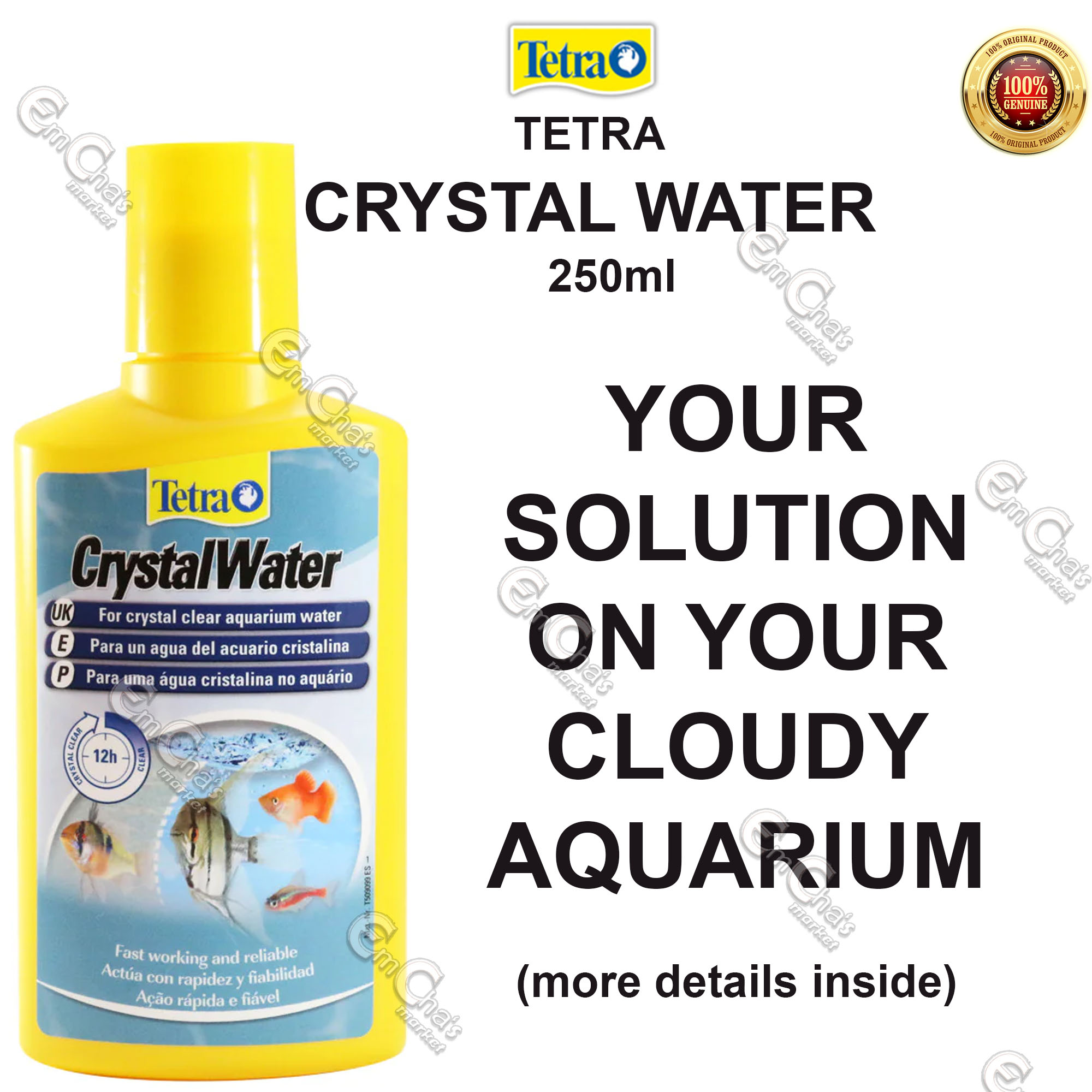 TETRA CRYSTAL WATER 250ml Water Clarifier (acc) Aquarium Clarifier