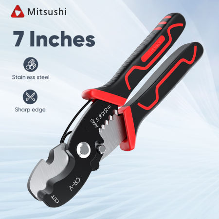 Mitsushi 3-in-1 Wire Stripper, Cutter, and Crimper Pliers