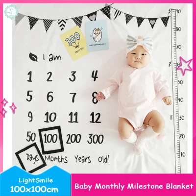 LightSmile Baby Monthly Milestone Blanket for Boys and Girls,Newborn Photography Background Prop Blanket,Baby Letter Milestone Blanket Photography Prop (2)