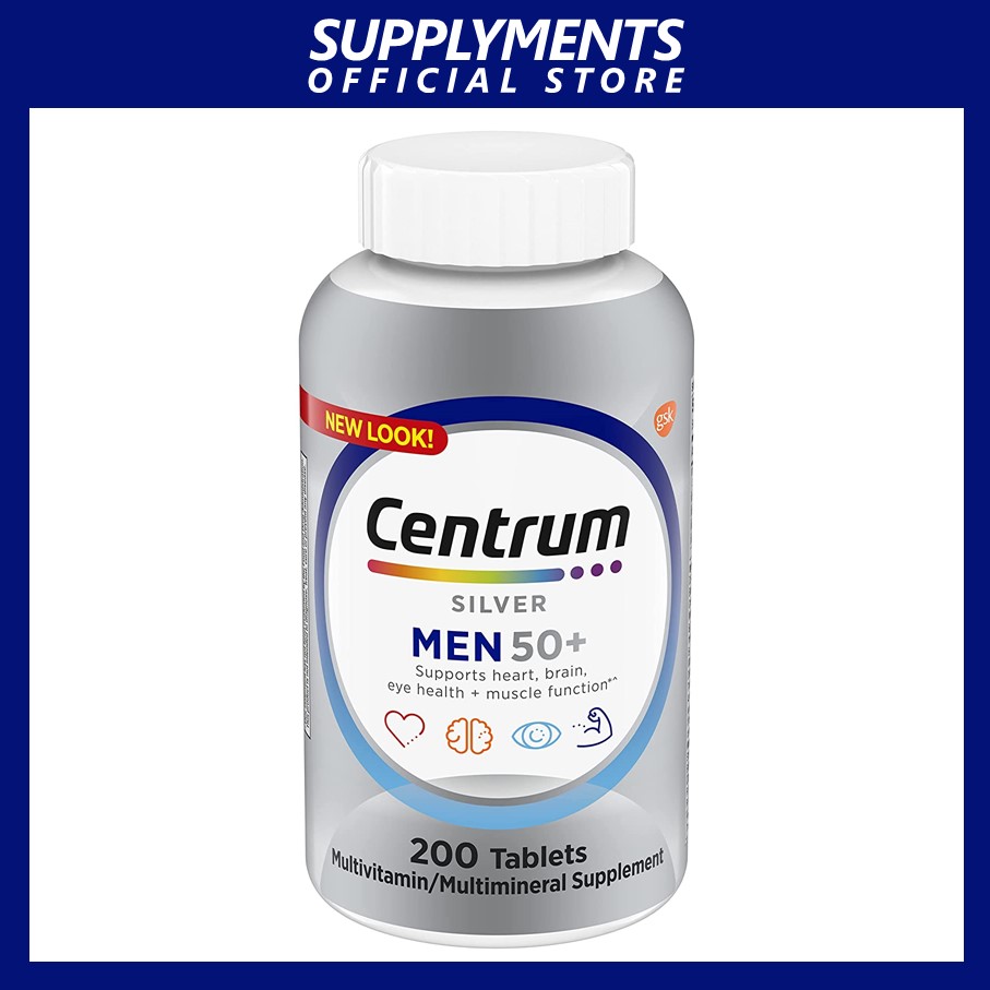 Centrum Silver Men 50+ Multivitamin Supplement, 200 Tablets