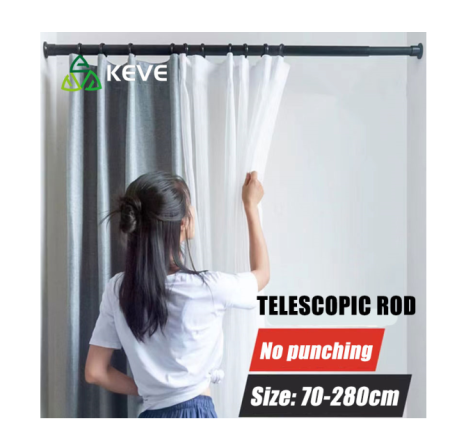 KEVE Stainless Steel Telescopic Shower Curtain Rod - Multiple Sizes