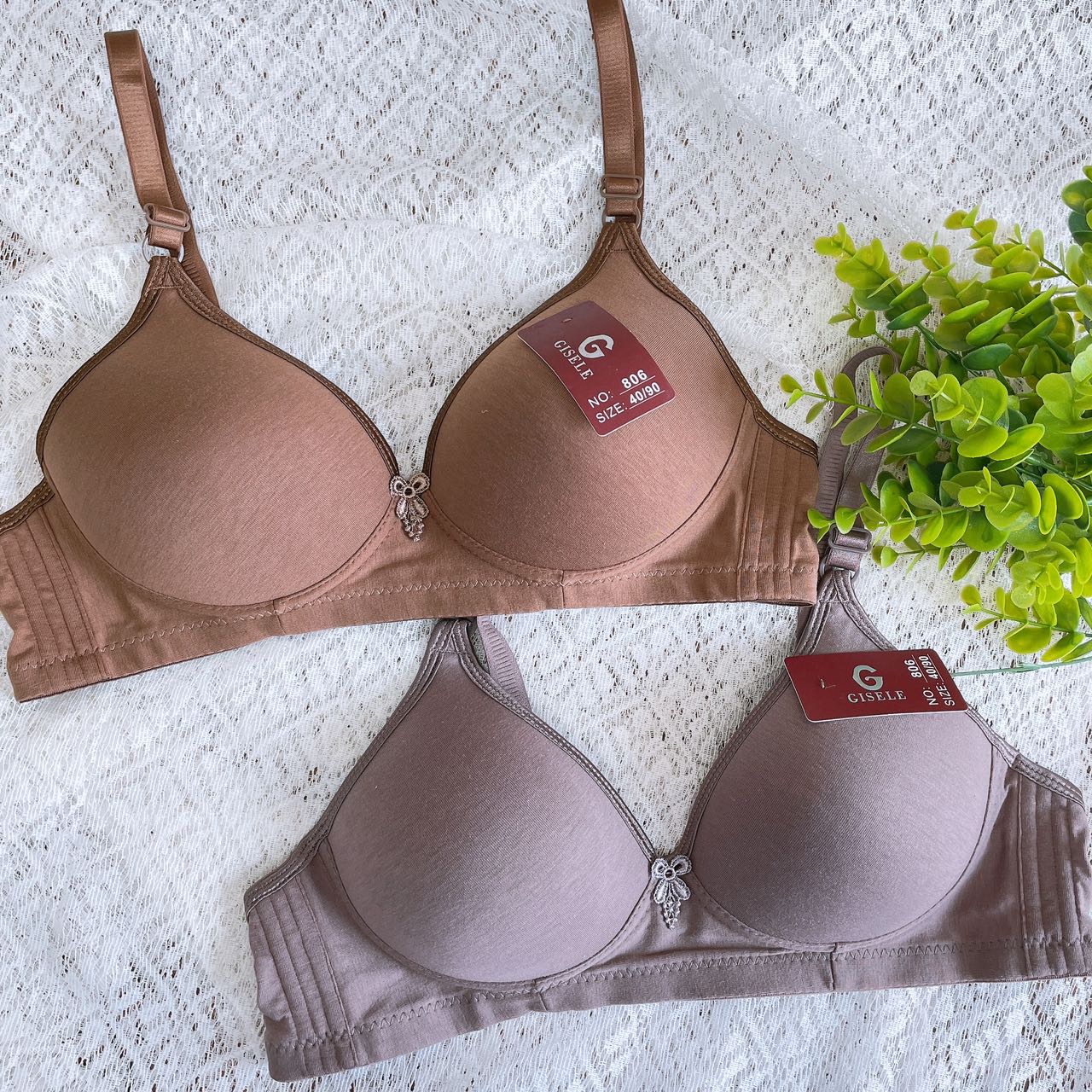 806 wireless bra adjustable strap plain,cotton w/ 2hooks full cup good for  ladies CupB size40-44