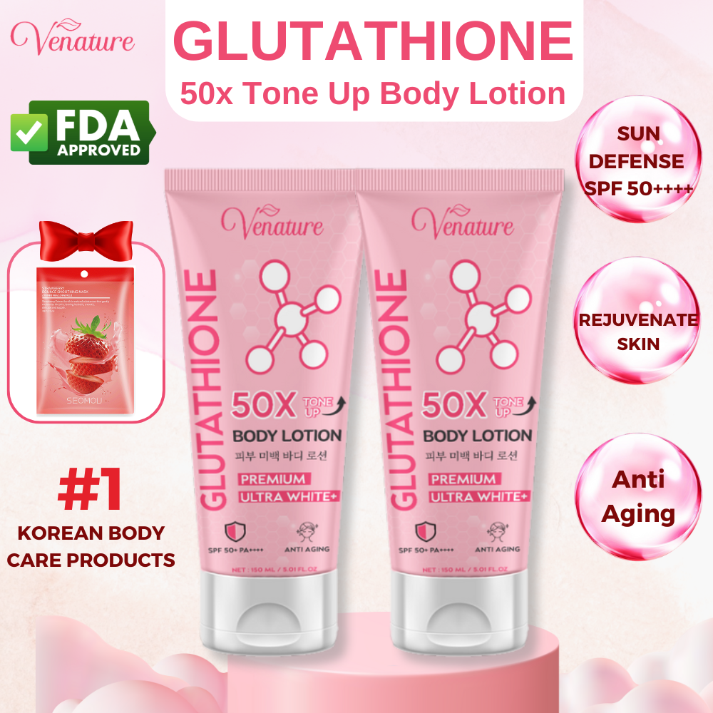 Glutathione 50x Tone Up Body Lotion Venature Sun Defense SPF 50++  Rejuvenate Whiten Moisturize Skin Care 4 In 1 | Lazada PH