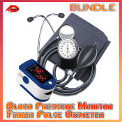 Aneroid Sphygmomanometer Set with Stethoscope and Finger Pulse Oximeter