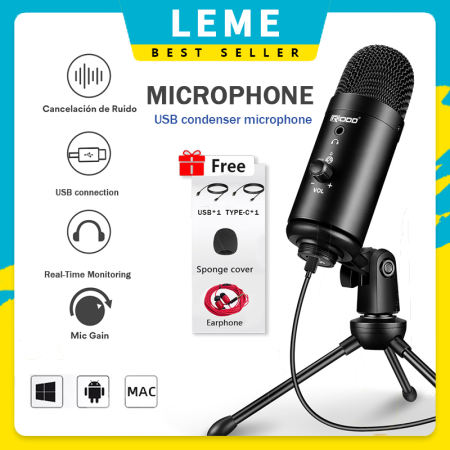 LEME USB Condenser Microphone for PC Recording and Vlogging