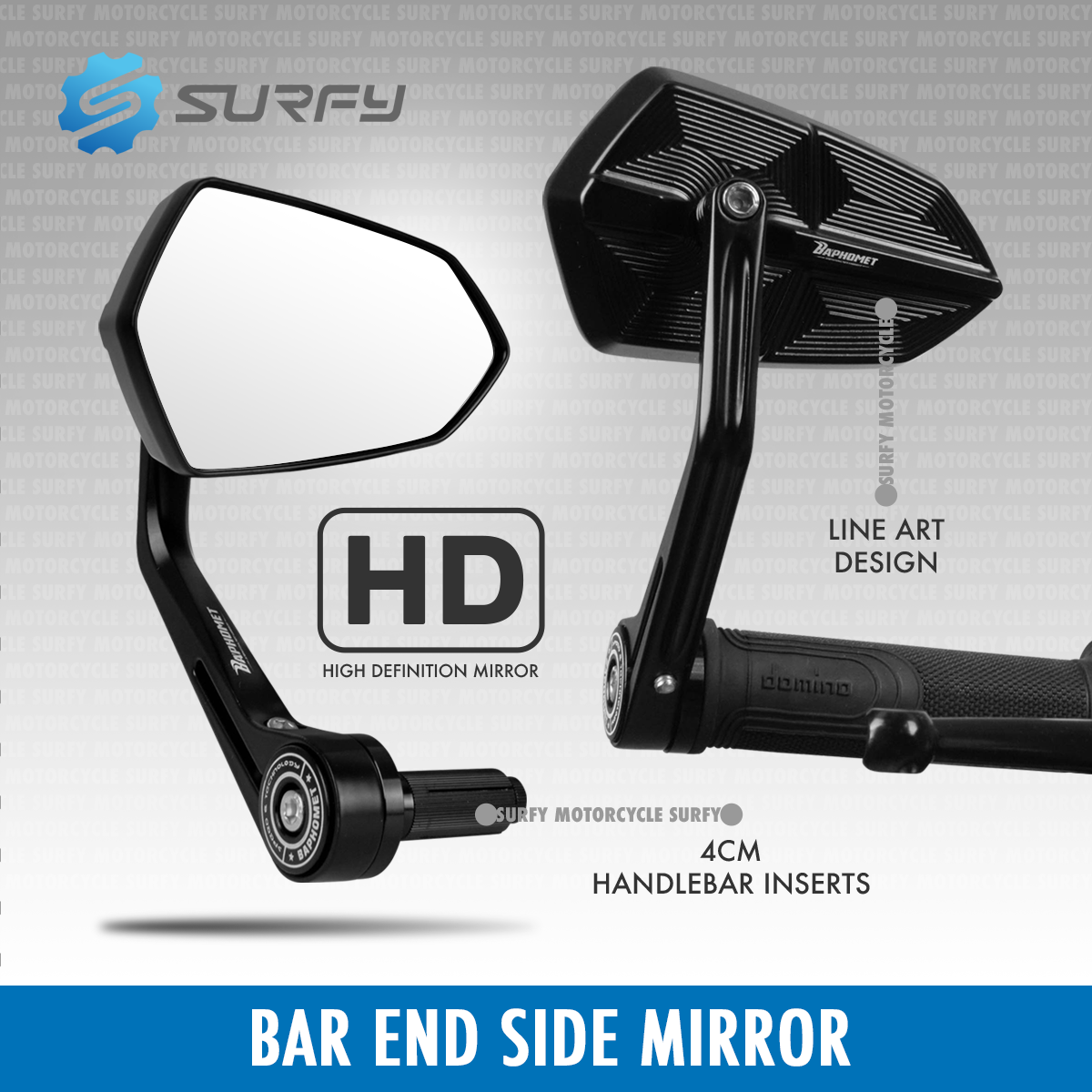 Baphomet Adjustable HD Bar End Mirror
