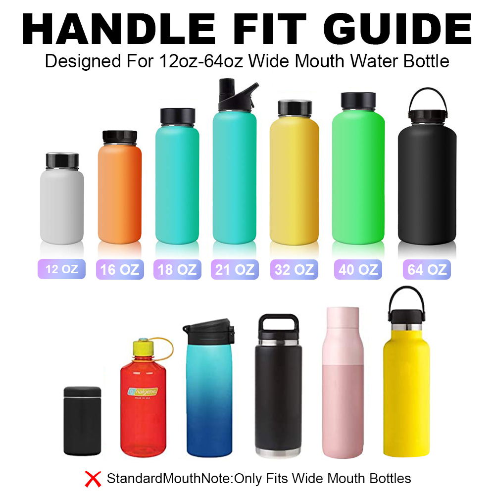 Fits Wide Mouth Bottles Durable Carrier Straw Cover Cup Rope Aquaflask  Colored Water Bottle Handle Strap Ropes 12-64oz