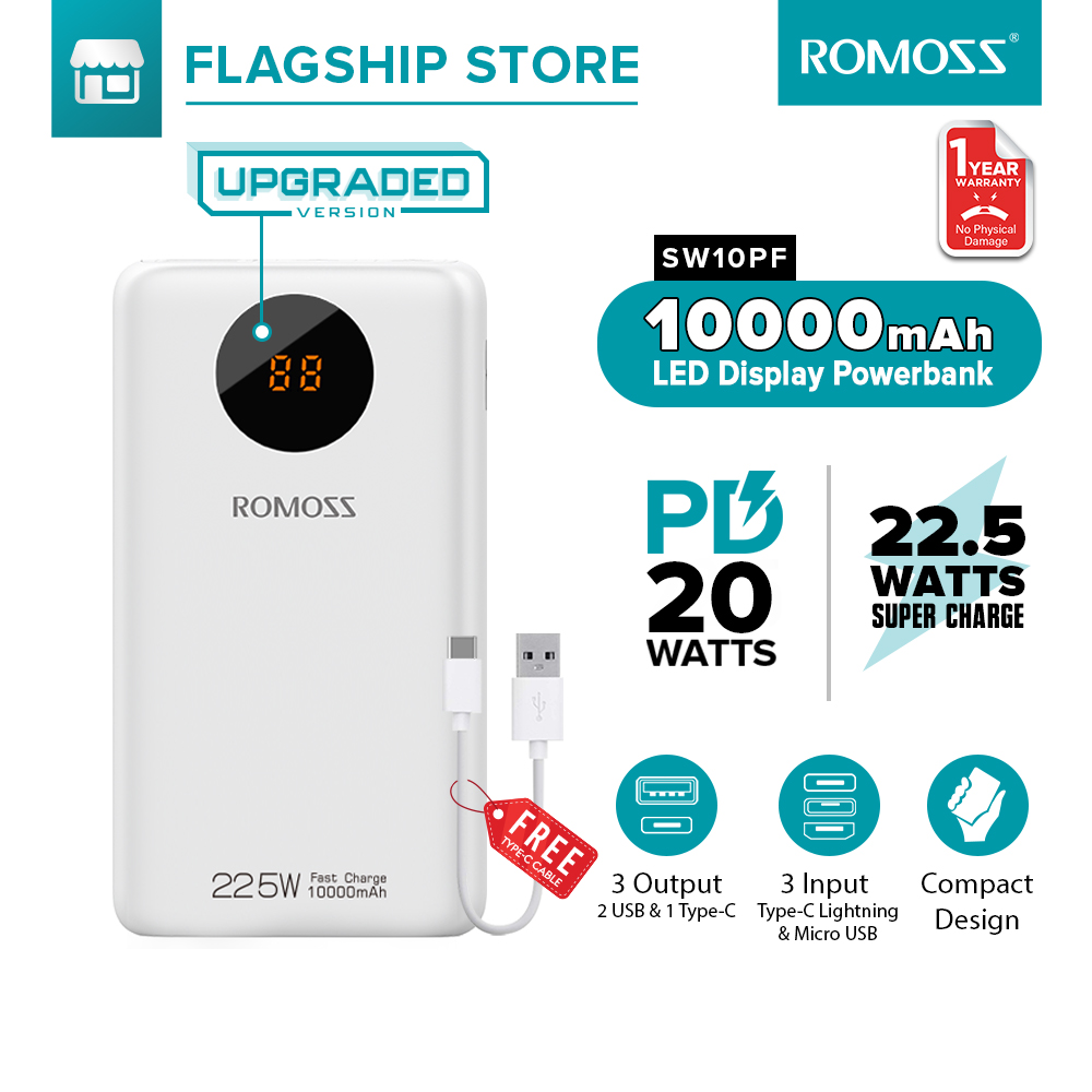 Romoss 4SF Power Bank 22.5W 10000mAh Powerbank Portable Charger