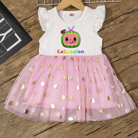 Cartoons Cocomelon Girls Princess Summer Baby Dress Beautiful Fashion Girls Infant Princess Dresses