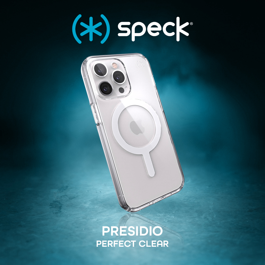 Speck Presidio Perfect-Clear iPhone 13 Pro Transparent Phone Case with – JG  Superstore
