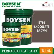 Boysen Permacoat Flat Latex Chocolate Brown Paint - 1L/4L