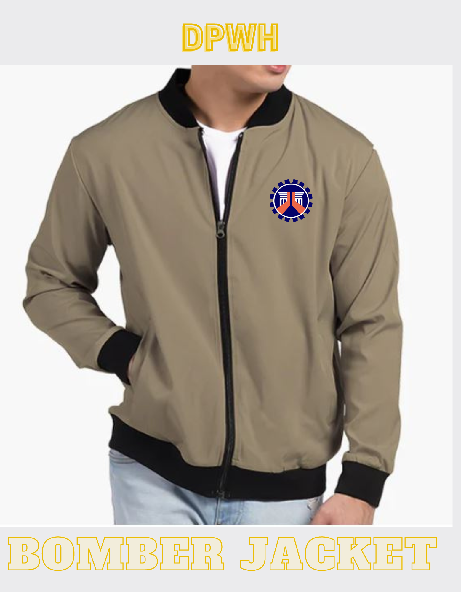 DPWH Bomber Jacket with Embroidery Unisex Trendy Korean Style cotton thick  quality jackets with zipper for Mens new classic plain new design  Fashionable No hood sweater jacket Field Jacket comfortable | Lazada