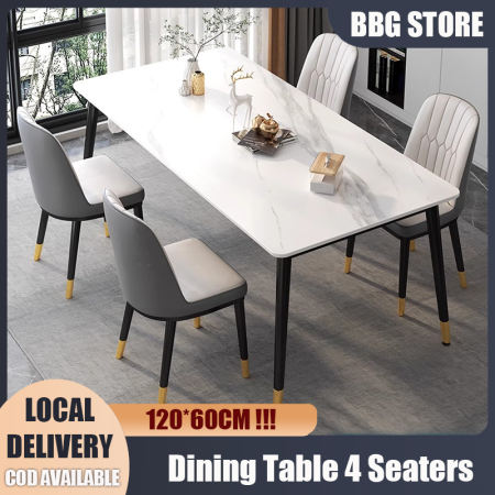 BBG Solid Wood Dining Table Set with 4 Chairs