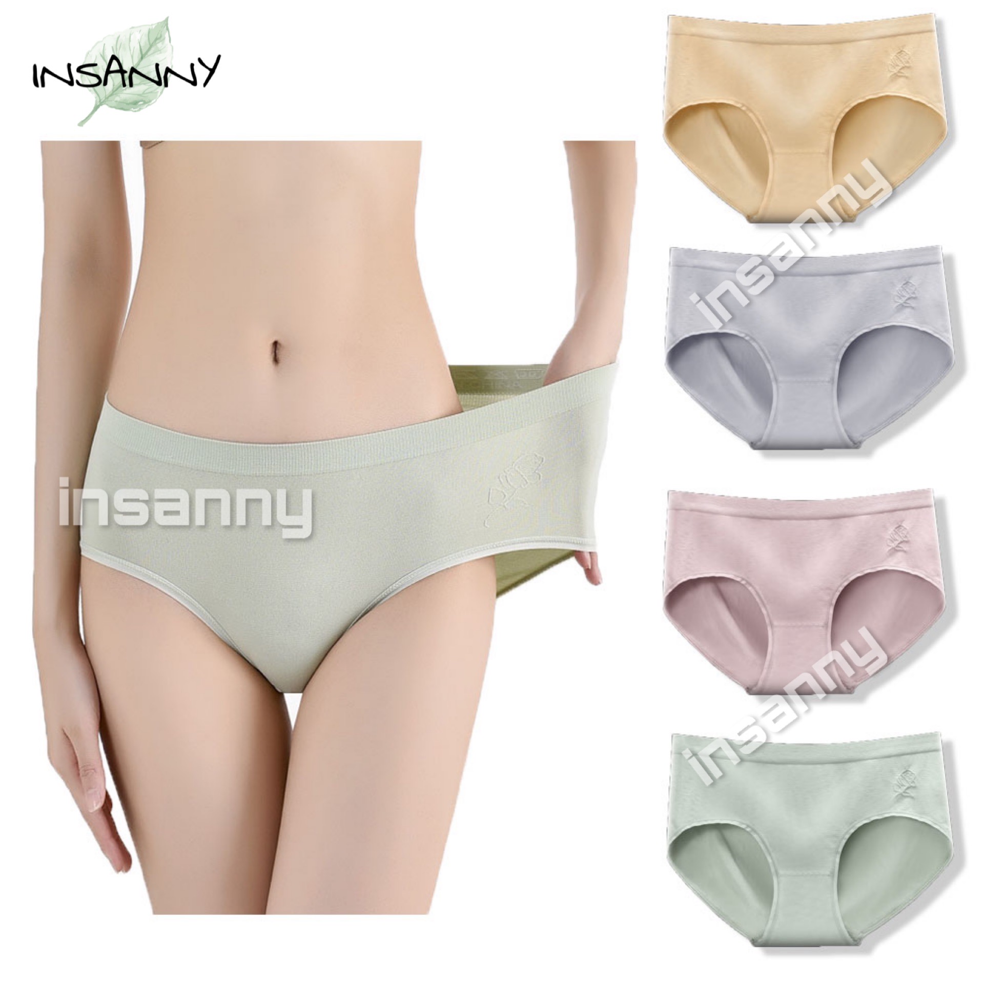 Catwalk Cotton Panties Medium Waist Tummy Control Elastic Design Elastic Women's  underwear