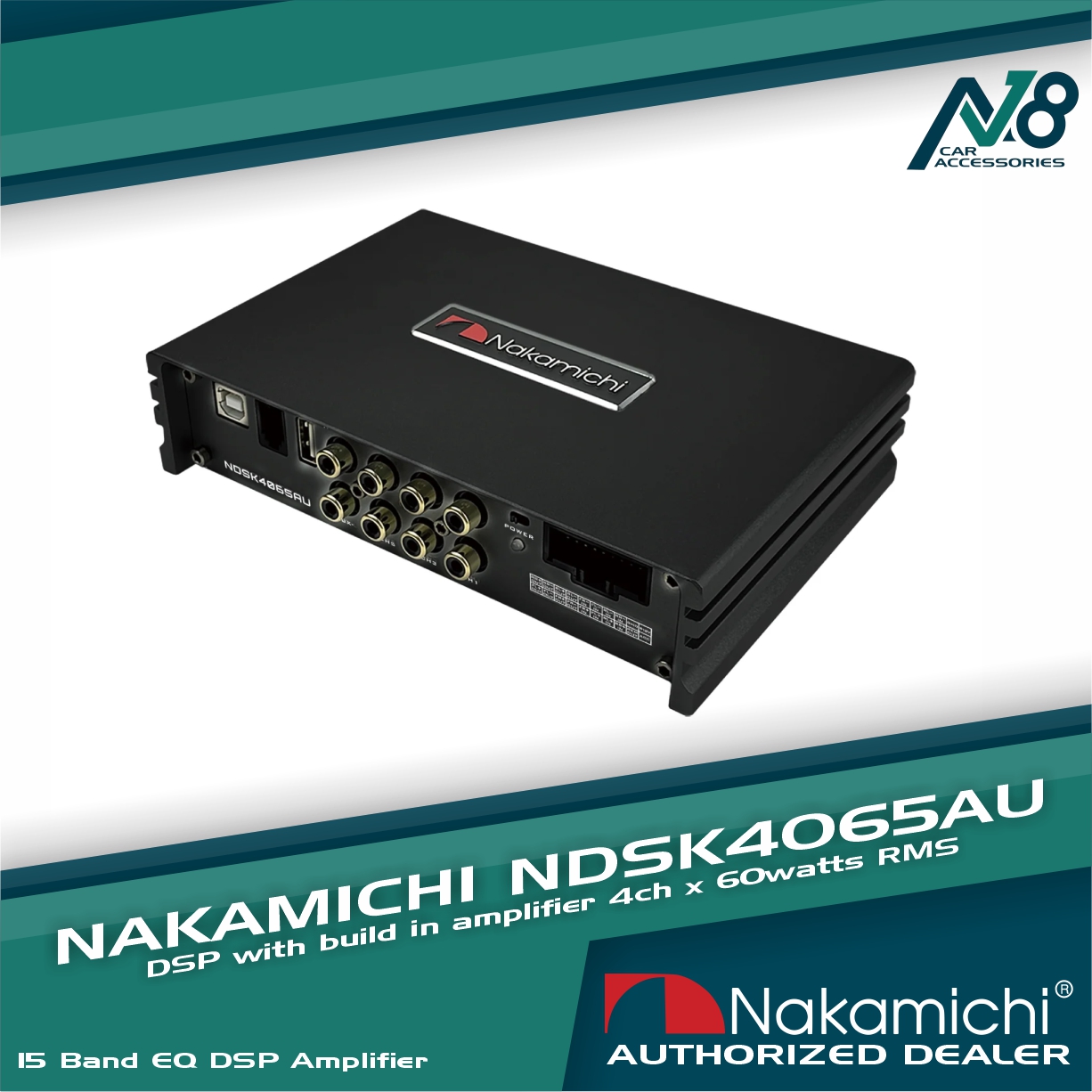 NAKAMICHI NDSK4065AU 6 4 IN 6 OUT 15EQ Channel DSP Amplifier