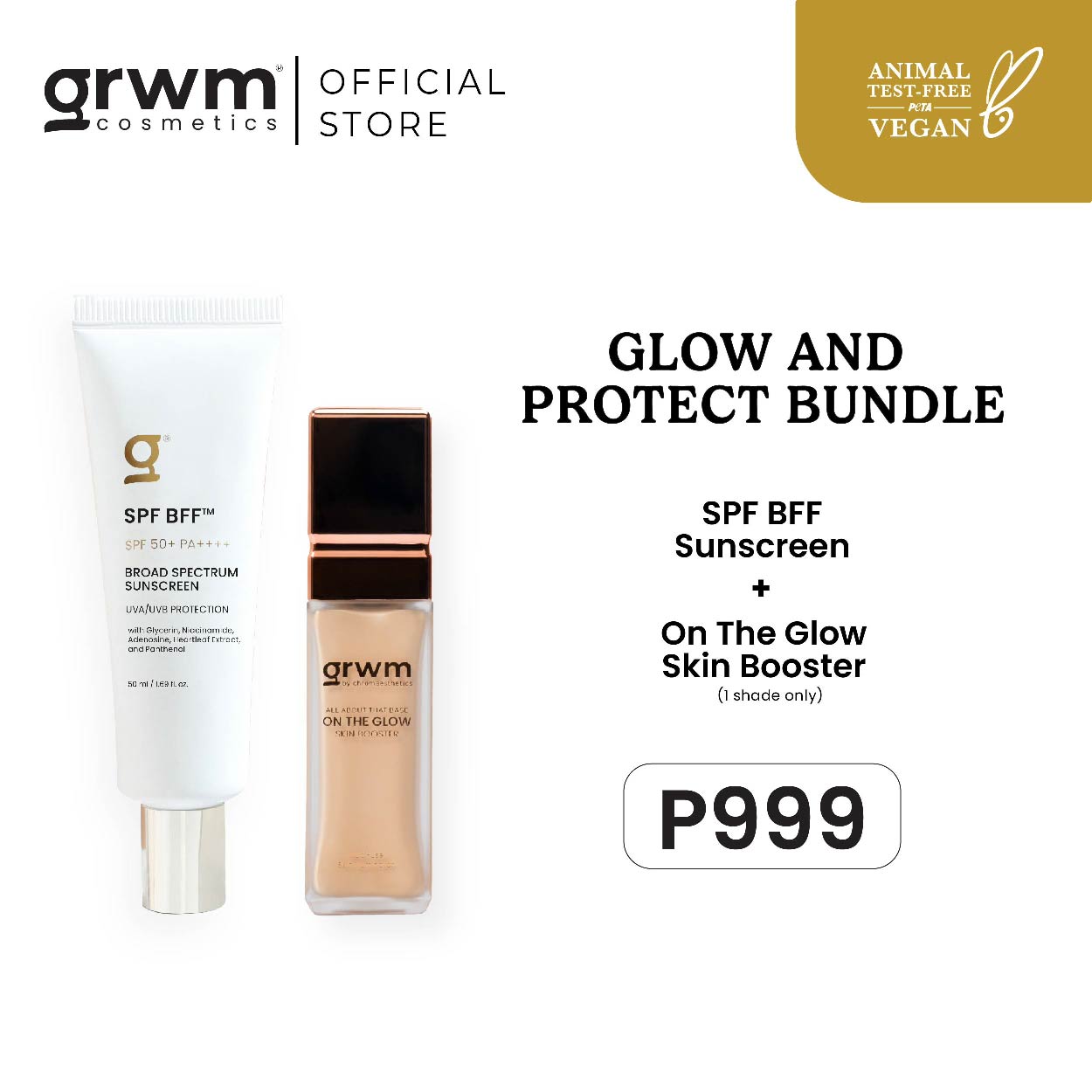 Discount on GRWM Cosmetics  shoes - SKU: GRWM Cosmetics Glow and Protect Bundle - SPF BFF Sunscreen + Illuminator