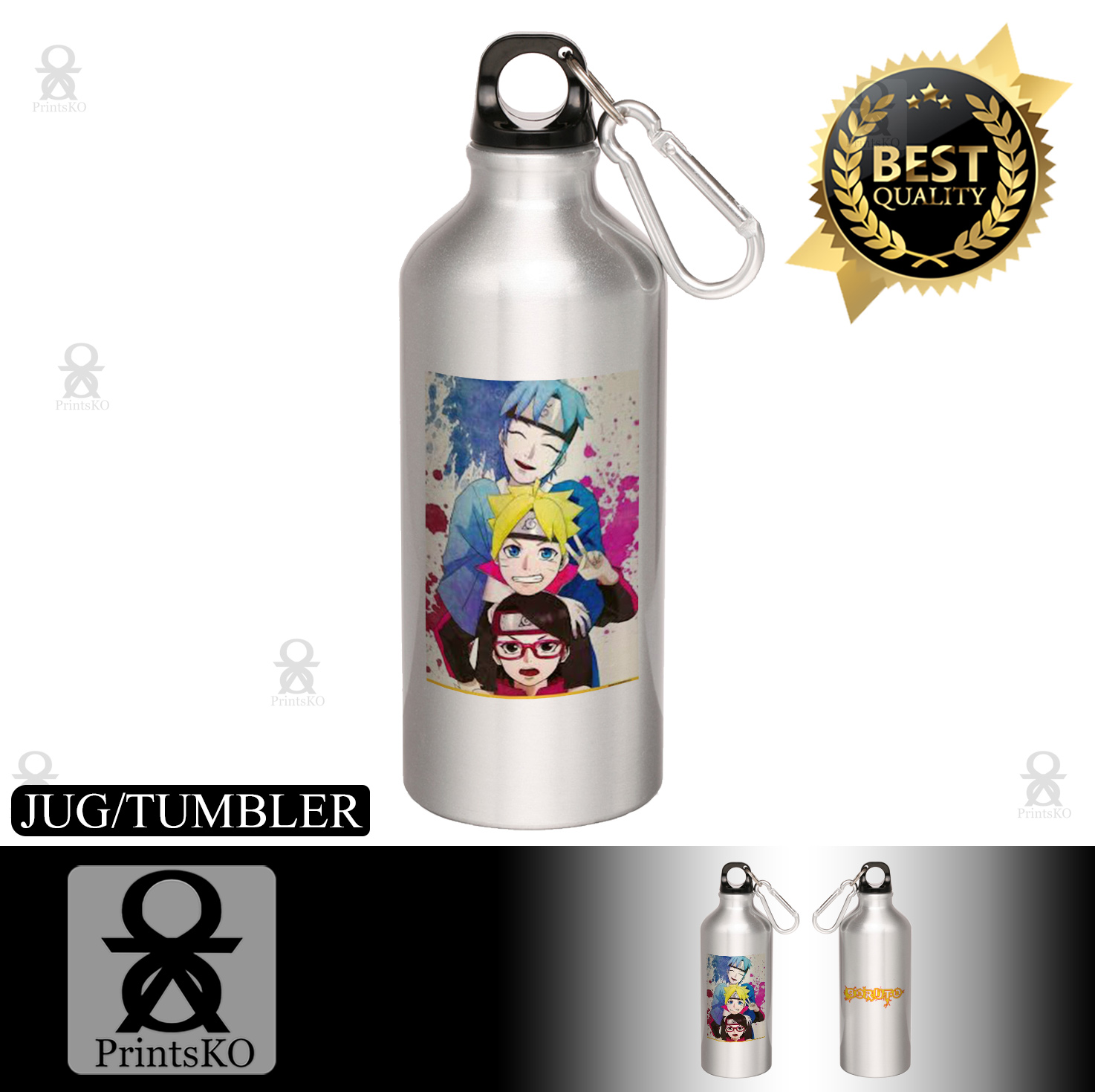 Aluminum Sports Water Bottle Sports Jug With Boruto Naruto Team 7 Selfie Design Lazada Ph