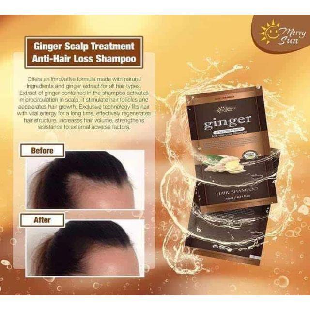 Merry Sun Ginger Scalp Treatment Anti Hair Loss Shampoo 10ml 1pc