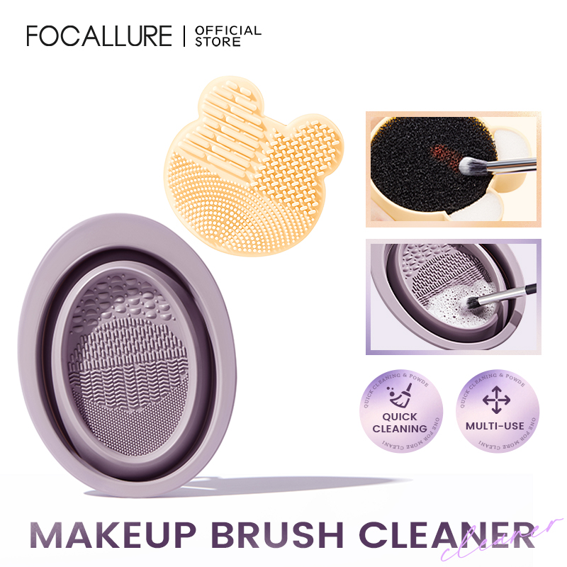 Discount on Focallure  shoes - SKU: FOCALLURE Makeup Brush Cleaner Makeup Cleaner Bowl Cleaning Mat Durable Material Wet & Dry Clean