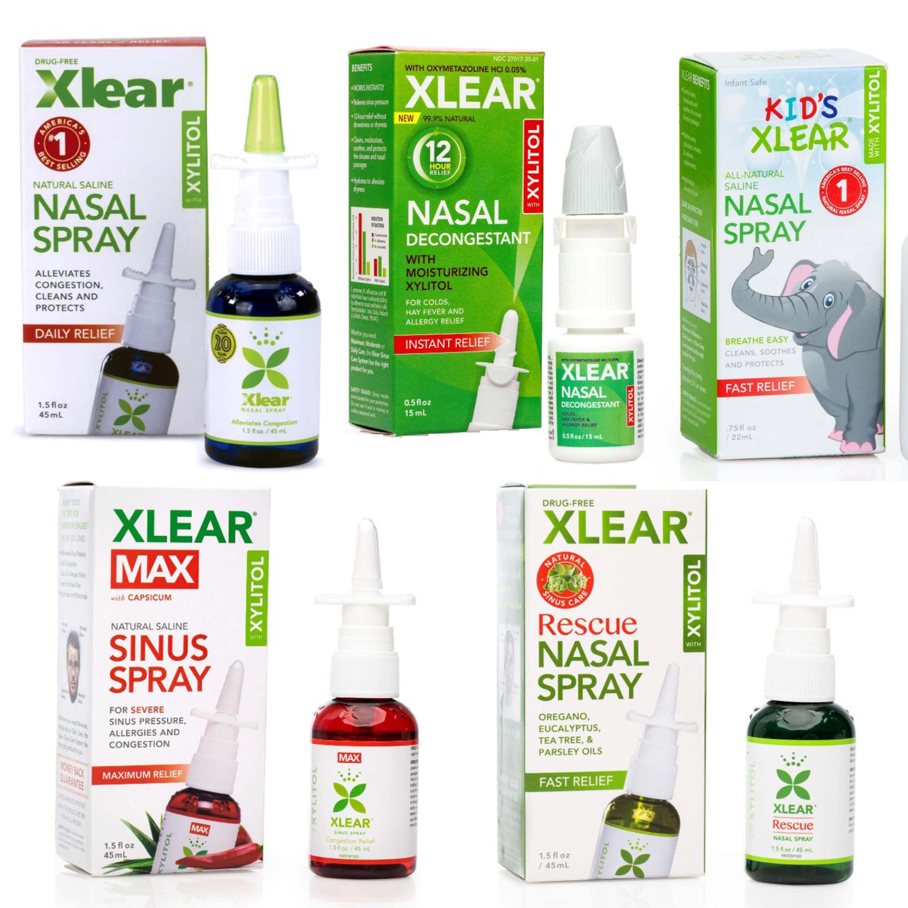 Xlear Nasal Spray, Natural Saline Nasal Spray With Xylitol, Nose