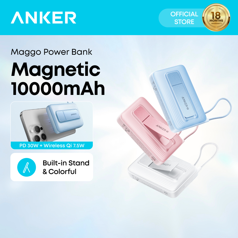 Product photo of Anker Zolo Magnetic Power Bank 10K (A1685) from its Lazada listing