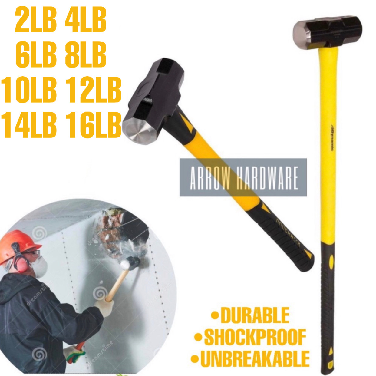 Anton Demolition Steel Sledge Hammer Heavy Duty