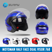 MTM Motoman Half Face Helmet with Dual Visor, Large