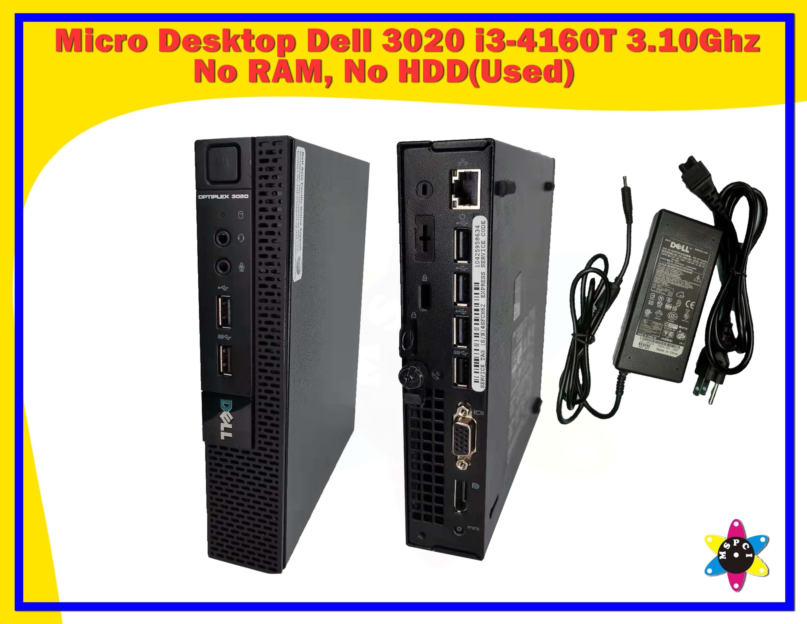 Dell OptiPlex 3020 Micro Mini PC i3-4130T @2.9GHz 8G RAM 128Gb SSD WiFi  W/AC