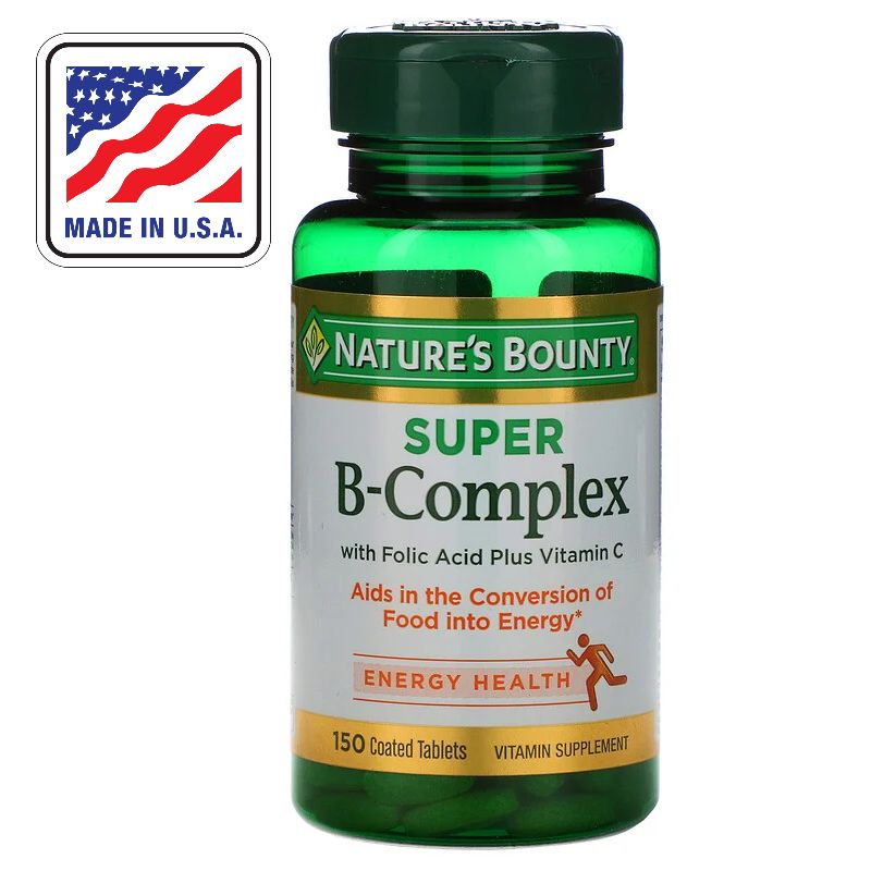 Nature's Bounty Super B-Complex with Folic Acid - 150 Tablets