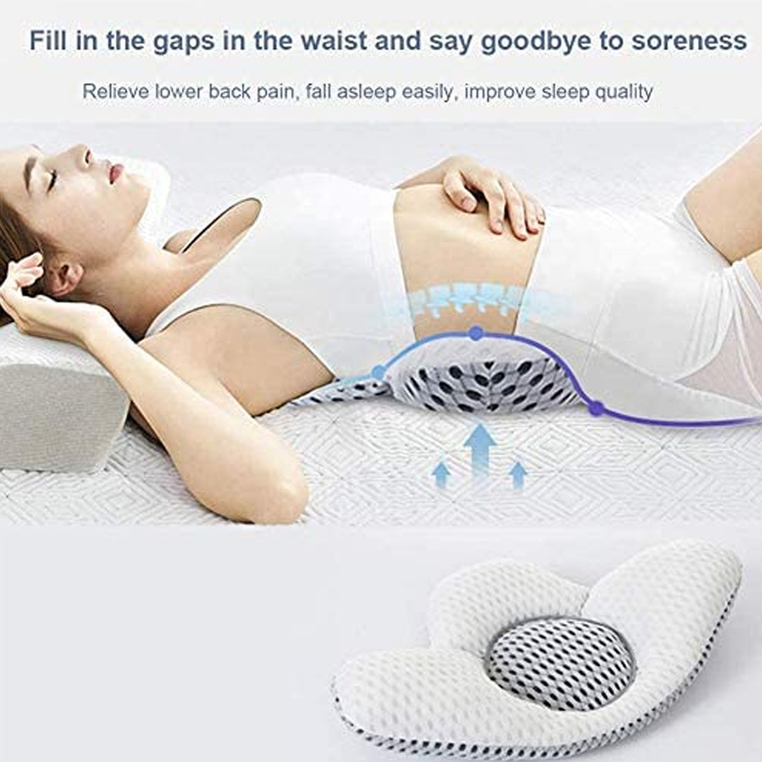 Buy Adjustable Height 3D Lower Back Support Pillow Waist, for Lower Back  Pain Relief and Sciatic Nerve Pain, Pregnancy Pillows Waist Support, for  Side Sleepers Online in Oman
