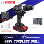 BOSCH Cordless Drill Set with Impact Drill and Light
