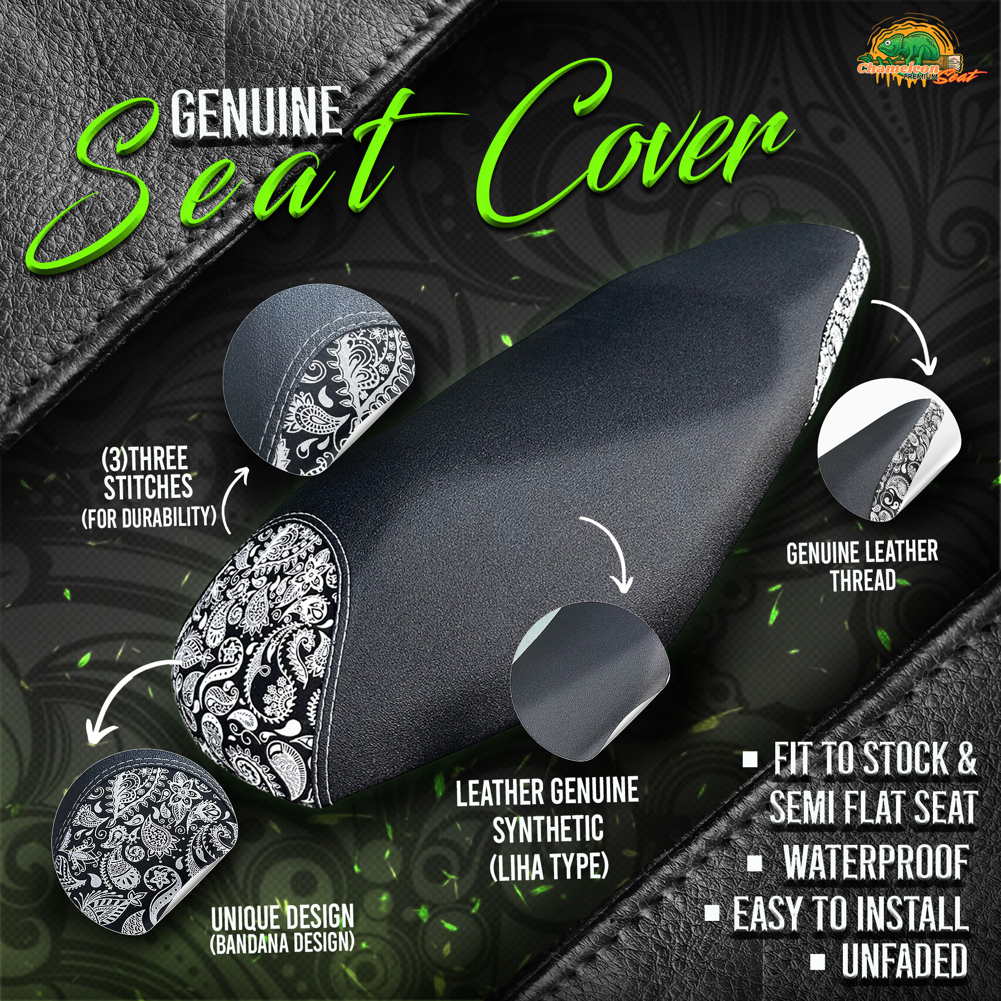 Motor Seat cover LIHA TAHI Genuine Leather Limited Edition