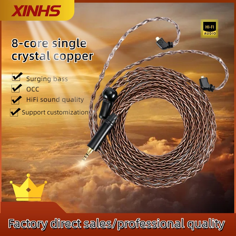 Cáp thay thế dây nâng cấp mạ bạc đồng cáp tai nghe hifi 8 sợi cho blon bl-03 bl-05 bl05 zsn pro zs1o pro
