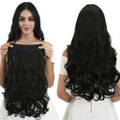 Hair Extention Long Black Wavy/curly